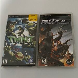 Green and Black PSP Video Games TMNT and G.I. Joe